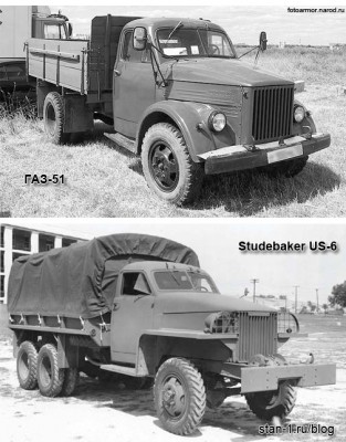 ГАЗ-51 и  Studebaker US-6